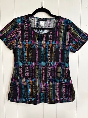 Baby Phat Colorful Reptile Print Scrub Top Y2K